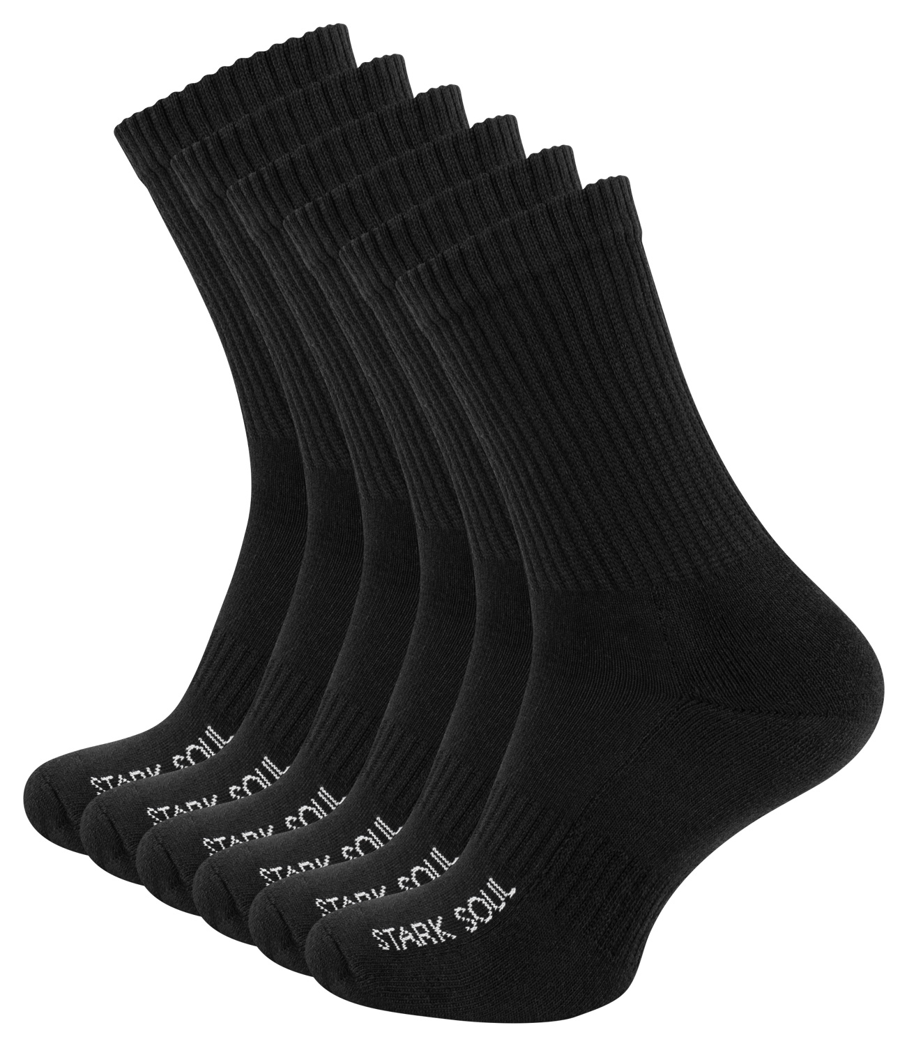 6 Paar Crew Sportsocken FROTTEESOHLE STARK SOUL 2089 schwarz fuss 6er 1500px